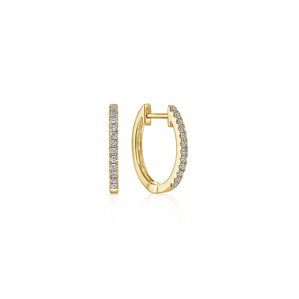 0.20ctw Diamond Huggie 15mm Hoop Earrings