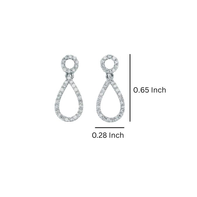 Teardrop Diamond Dangle Earrings in 14K White Gold (0.35ctw)