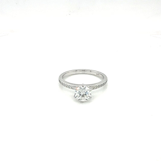 GIA Certified 1.25ctw Diamond Engagement Ring in 14kt White Gold