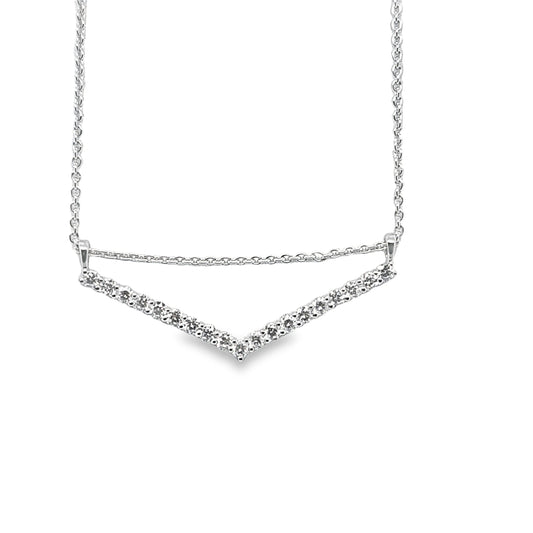 14kt White Gold 0.65ct Geometrical Shape Bypass Necklace