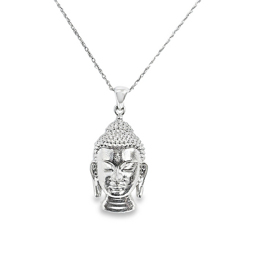 Special Edition Silver Buddha Necklace Pendant -Medium