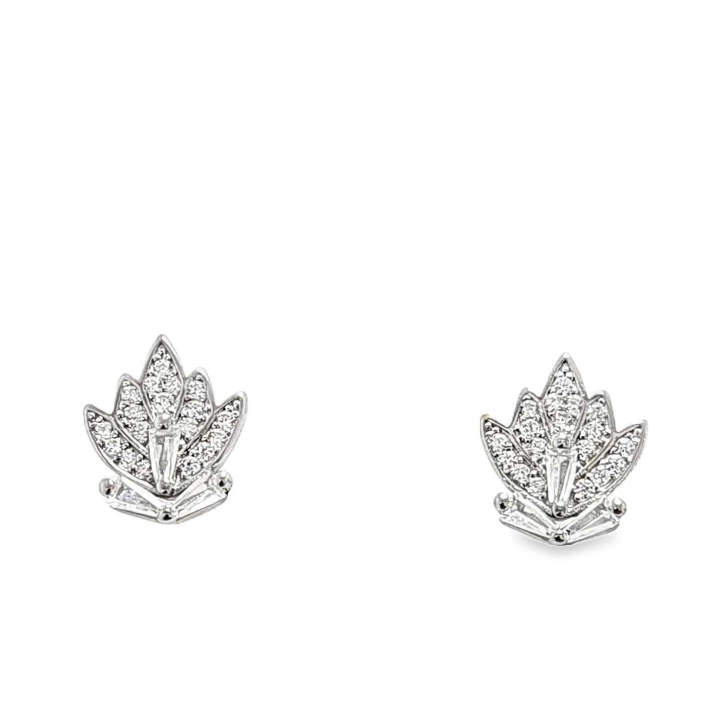 925 Silver Round & Baguette CZ Pendant and Earring Set - Pristine J LLC