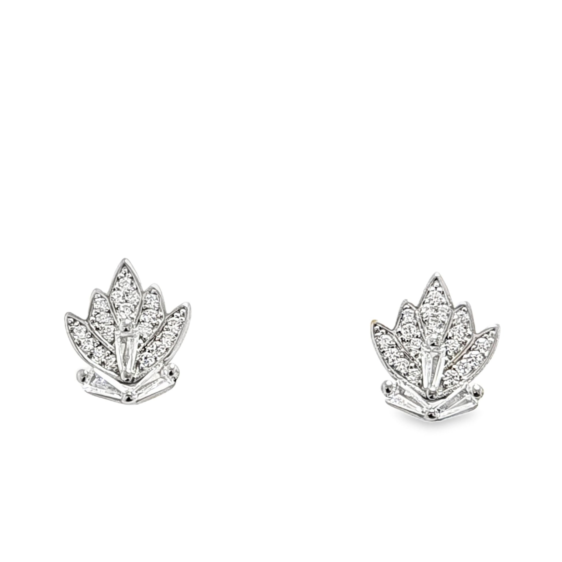 925 Silver Round & Baguette CZ Pendant and Earring Set - Pristine J LLC