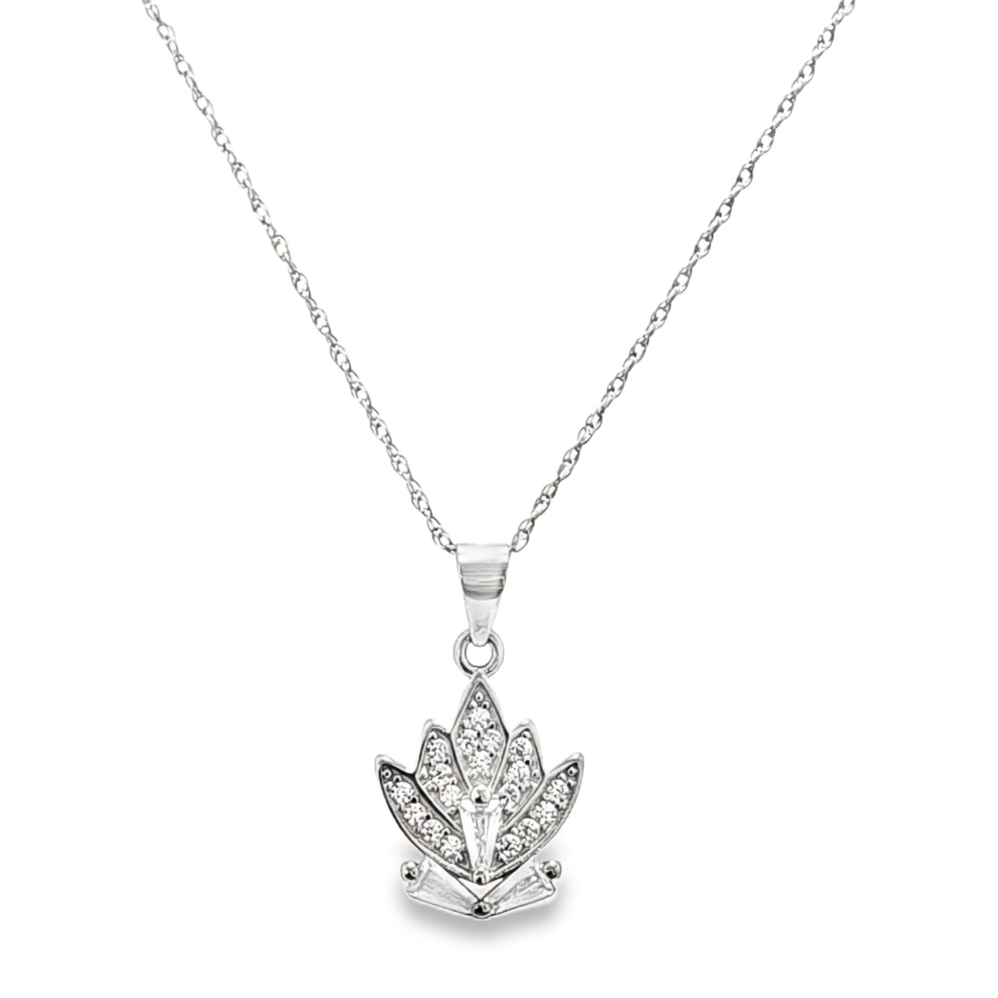 925 Silver Round & Baguette CZ Pendant and Earring Set - Pristine J LLC