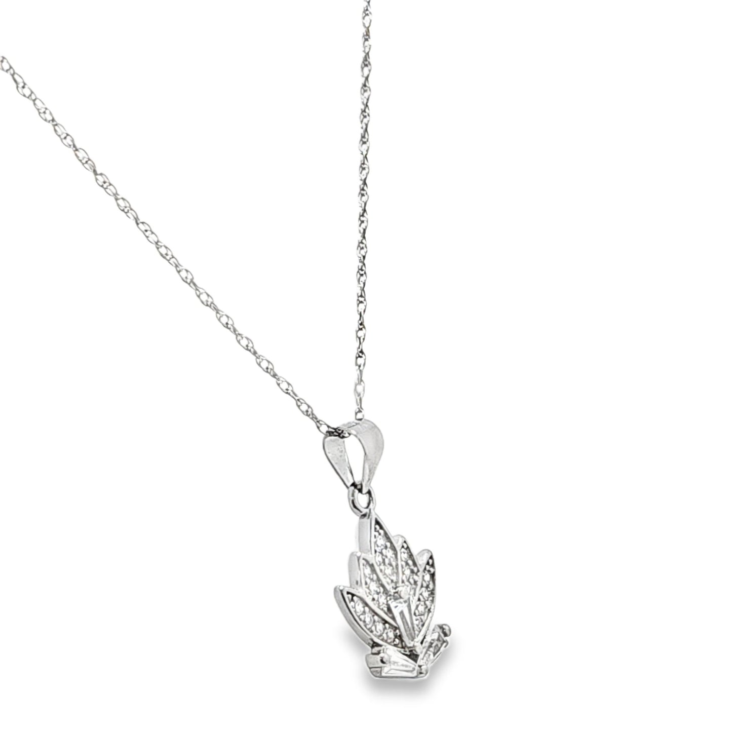 925 Silver Round & Baguette CZ Pendant and Earring Set - Pristine J LLC
