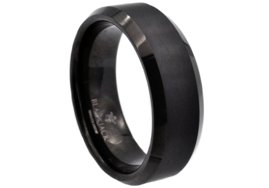 Men Black Plated Tungsten Ring