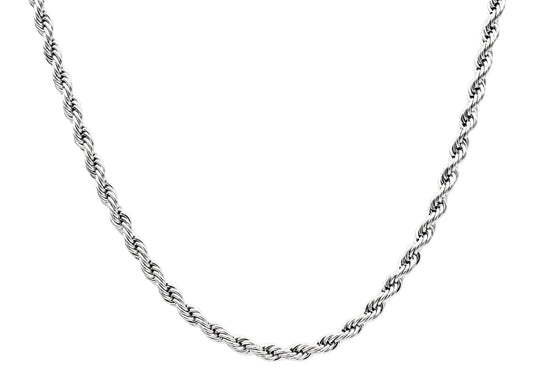 Mens 5MM Stainless Steel 24" Rope Chain Necklace