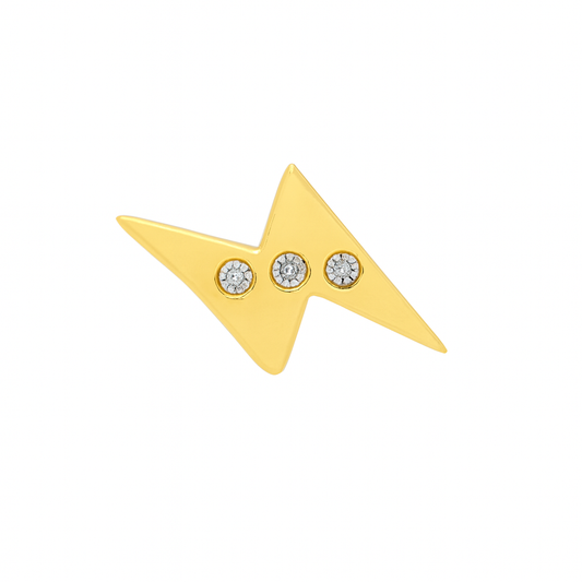 14kt Gold Lightning Single Ear Lab Grown Diamond Stud Earrings  in White/Yellow Gold