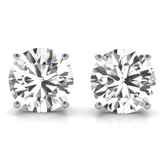 0.75CTW Round Lab Grown Diamond Earrings in 14K White Gold