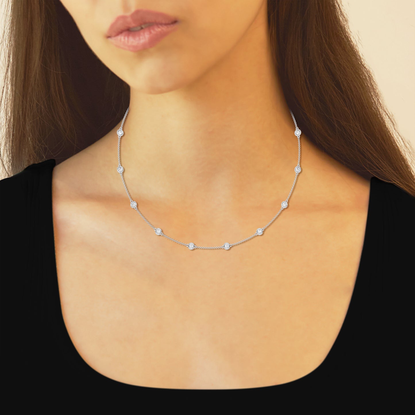 2.00 cttw Round Diamonds by the Yard Necklace