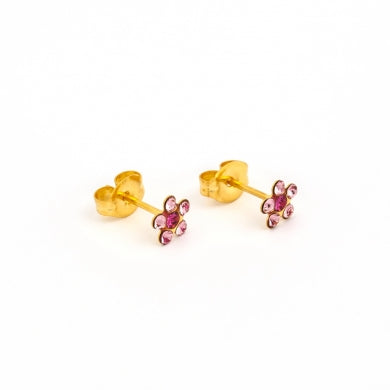 Gold Plated Daisy with Light Rose and Fuchsia