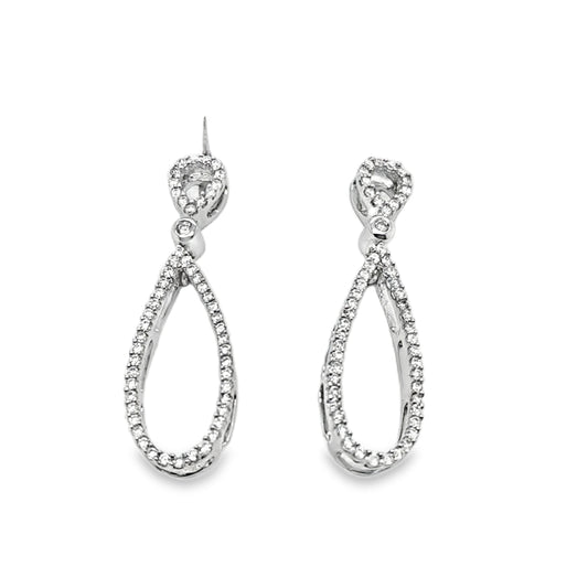 Elegant Teardrop Diamond Dangle Earrings in 14K White Gold (0.50ctw)