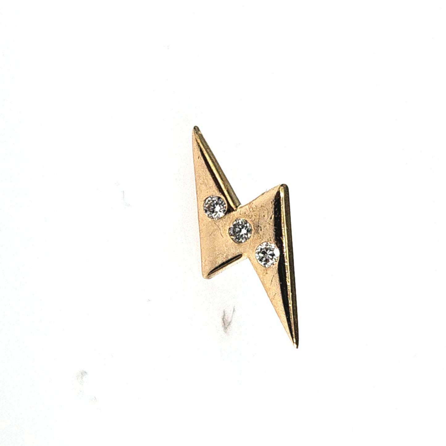 14kt Gold Lightning Single Ear Lab Grown Diamond Stud Earrings in White/Yellow Gold