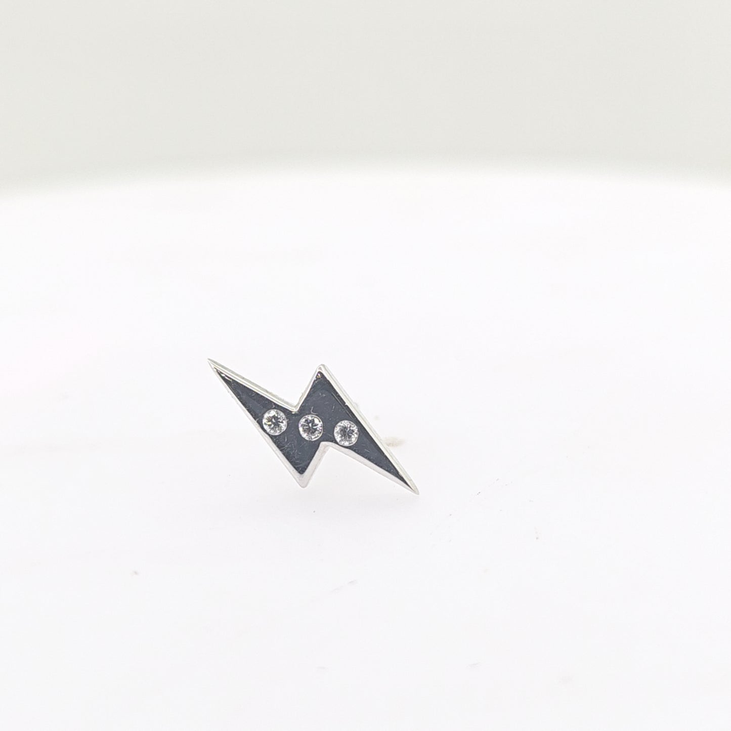 14kt Gold Lightning Single Ear Lab Grown Diamond Stud Earrings in White/Yellow Gold