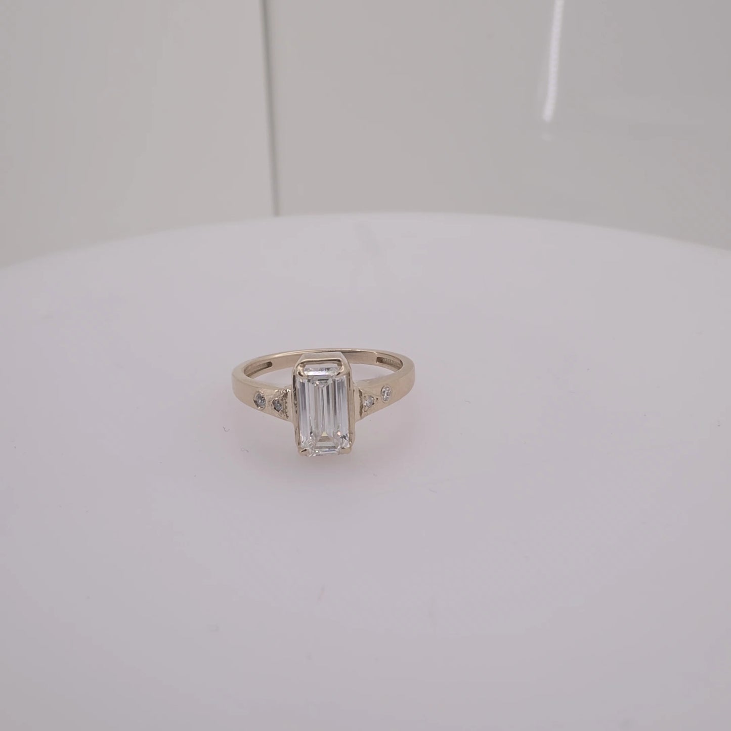 14kt Yellow Gold Emerald Cut 1.05ct Taylor Swift Inspired Engagement Ring