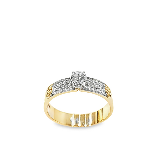 14kt Yellow Gold Screw Design Men's Engagement Ring