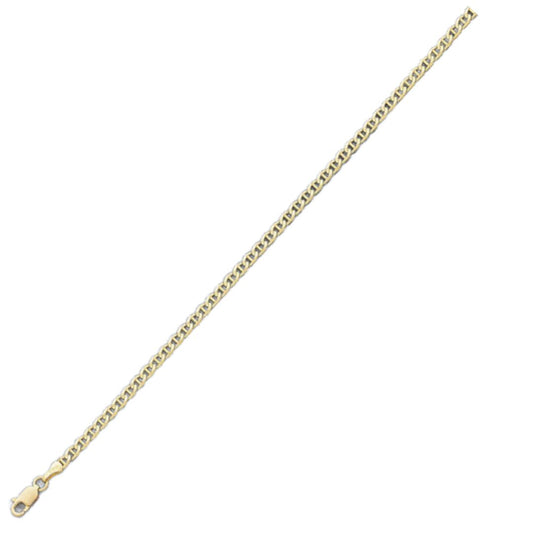 14KT Yellow Gold 3mm Flat Mariner Link Chain – 7.3g