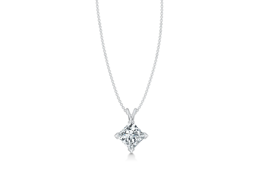 0.50ct Princess Cut Diamond- Solitaire Necklace Pendant