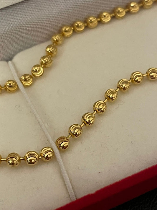 22kt 14.4gm Ball Chain with Laser Cut Design