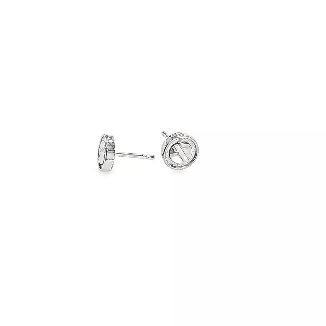 18kt White Gold 7mm Button Earrings
