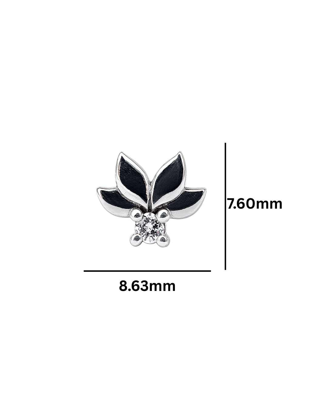 14K Gold Lotus Diamond Stud Earring (Single) – 0.04ct