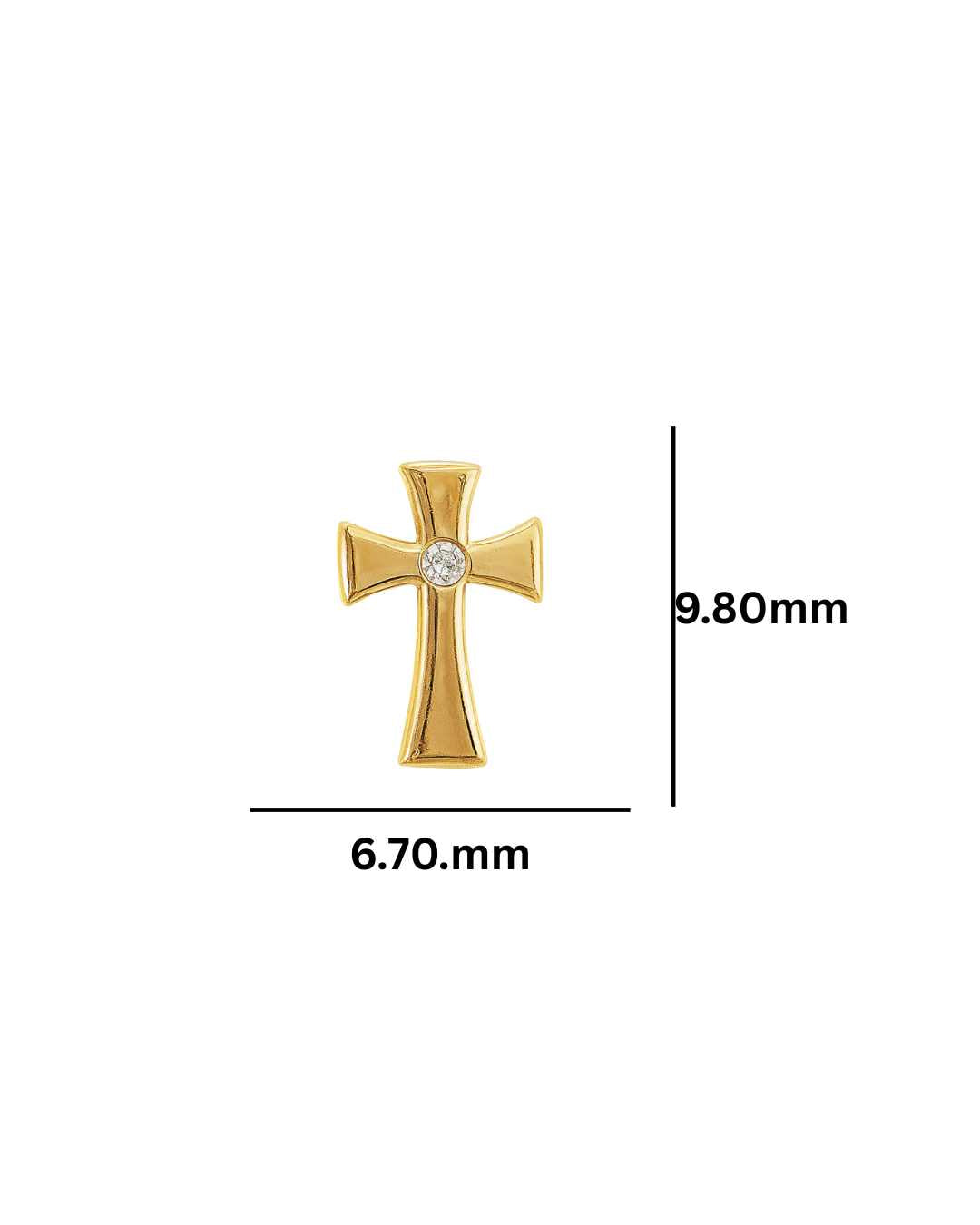 14kt Single Piece Diamond Stud Earrings in White/Yellow Gold