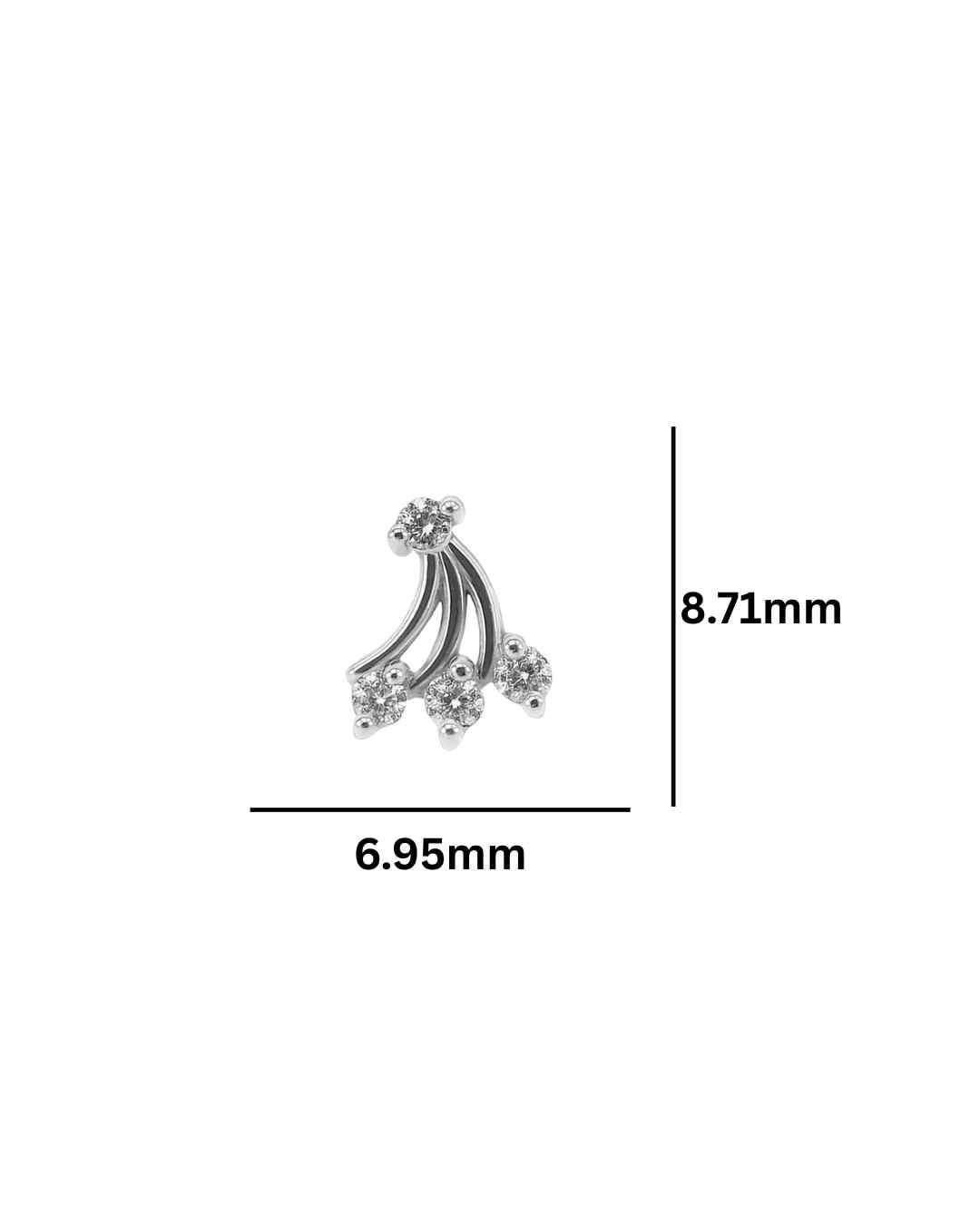 14kt Single Piece Diamond Stud Earrings in White/Yellow Gold