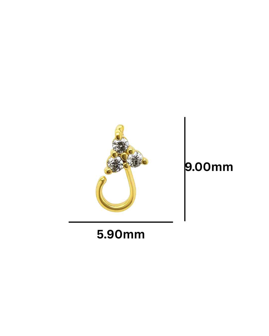 14kt Single Piece Diamond Stud Earrings in White/Yellow Gold