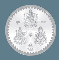 Enriching Prosperity: 1 Oz Laxmi Mata ,Ganesh ji & Saraswati Maa Silver Coin