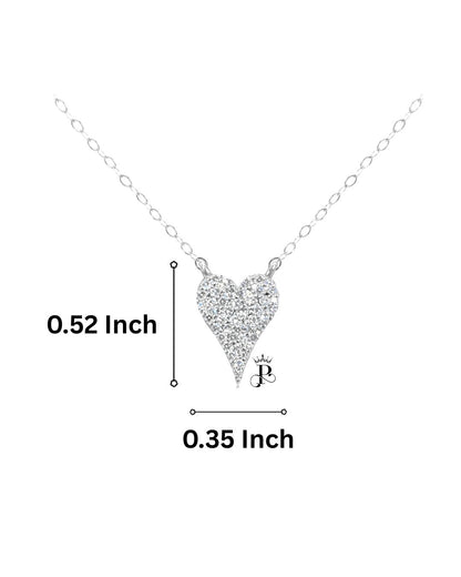 0.30 CT Petite Pave Elongated Heart Lab Grown Diamond Necklace – 14KT White Gold