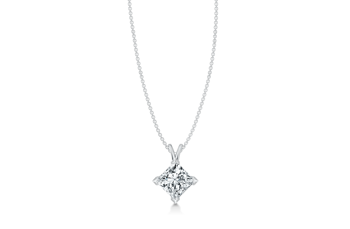 0.50ct Princess Cut Diamond - Solitaire Necklace Pendant - Pristine J LLC