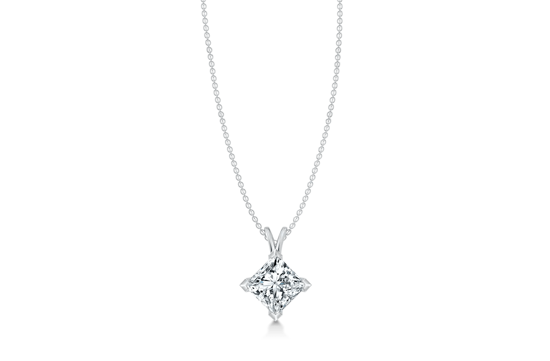 0.50ct Princess Cut Diamond - Solitaire Necklace Pendant - Pristine J LLC