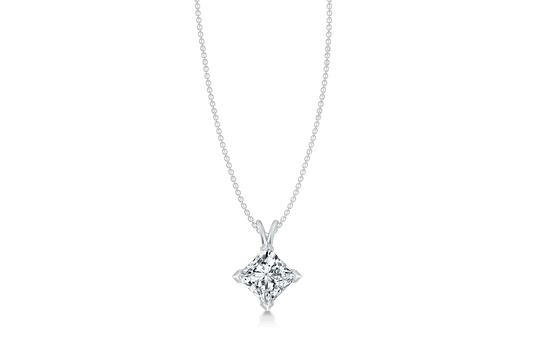 0.50ct Princess Cut Diamond - Solitaire Necklace Pendant - Pristine J LLC