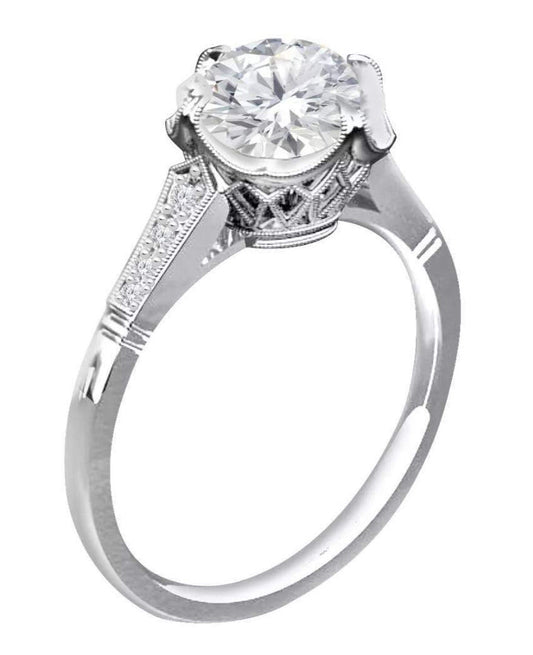 0.50Ctw Genuine Diamond Wedding Engagement Diamond Women's Ring in 18kt White Gold - Pristine J LLC