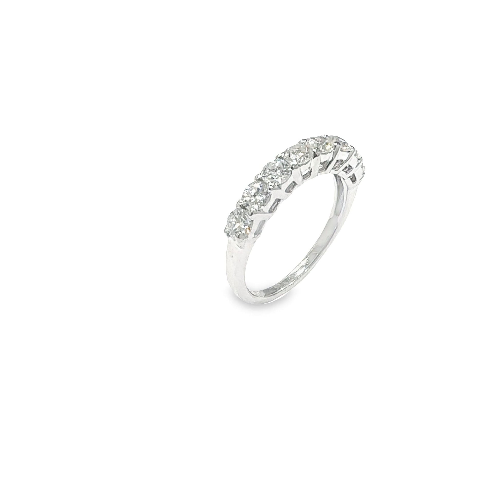 0.90ct Natural Diamond Wedding Band in 14kt White Gold sz 7 - Pristine J LLC