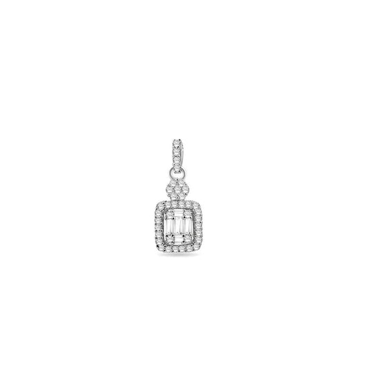 10K White Gold 1/3 Ct Diamond Necklace Pendant - Pristine J LLC