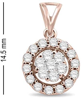 10kt Rose Gold 0.25Ctw Halo Cluster Diamond Necklace Pendant - Pristine J LLC