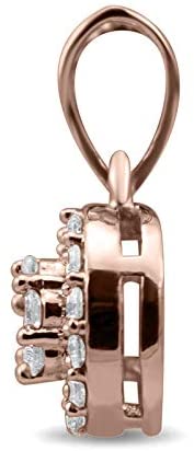 10kt Rose Gold 0.25Ctw Halo Cluster Diamond Necklace Pendant - Pristine J LLC