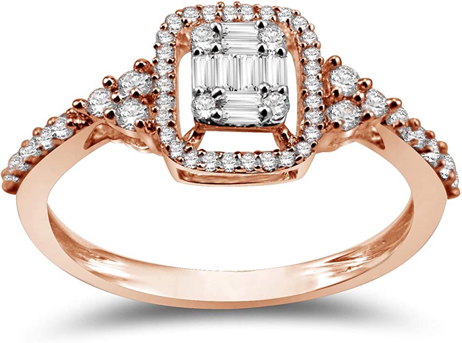 10kt Rose Gold 0.35Ctw Natural White Diamond Engagement Band - Pristine J LLC