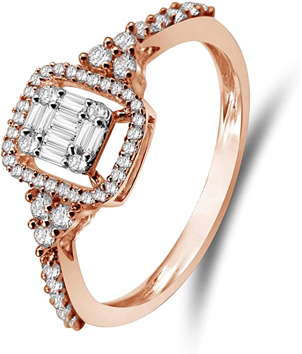 10kt Rose Gold 0.35Ctw Natural White Diamond Engagement Band - Pristine J LLC