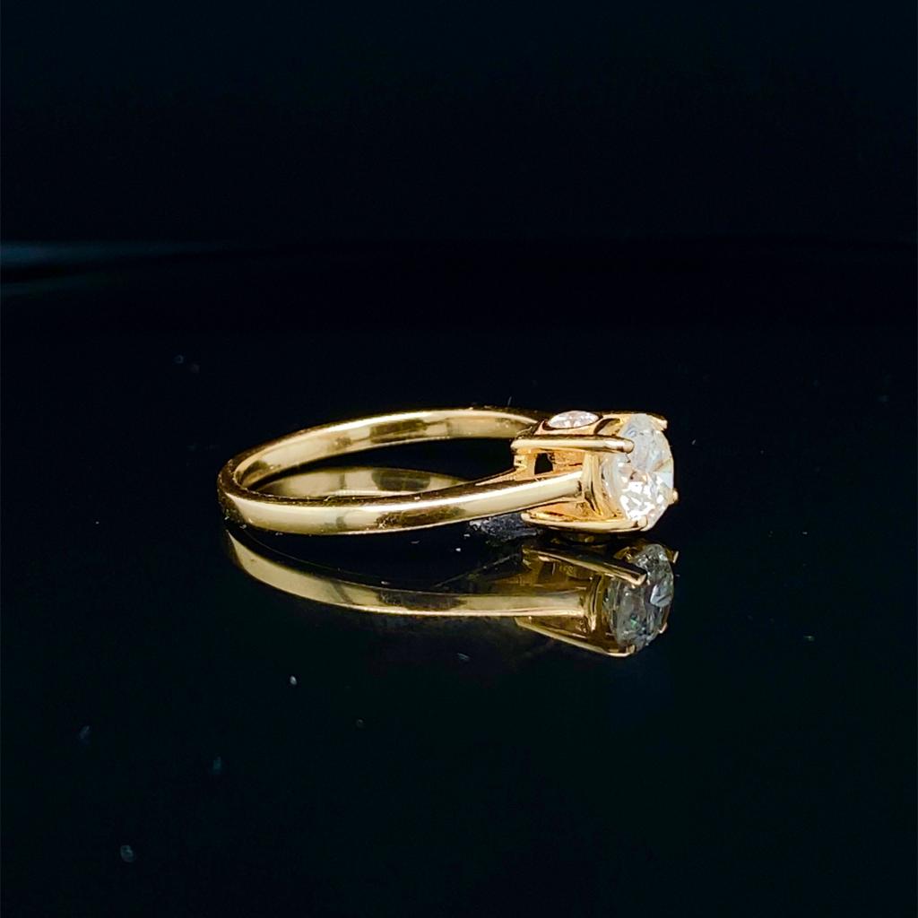 1.10ctw Diamond Solitaire Ring in 14kt White/Yellow Gold - Pristine J LLC