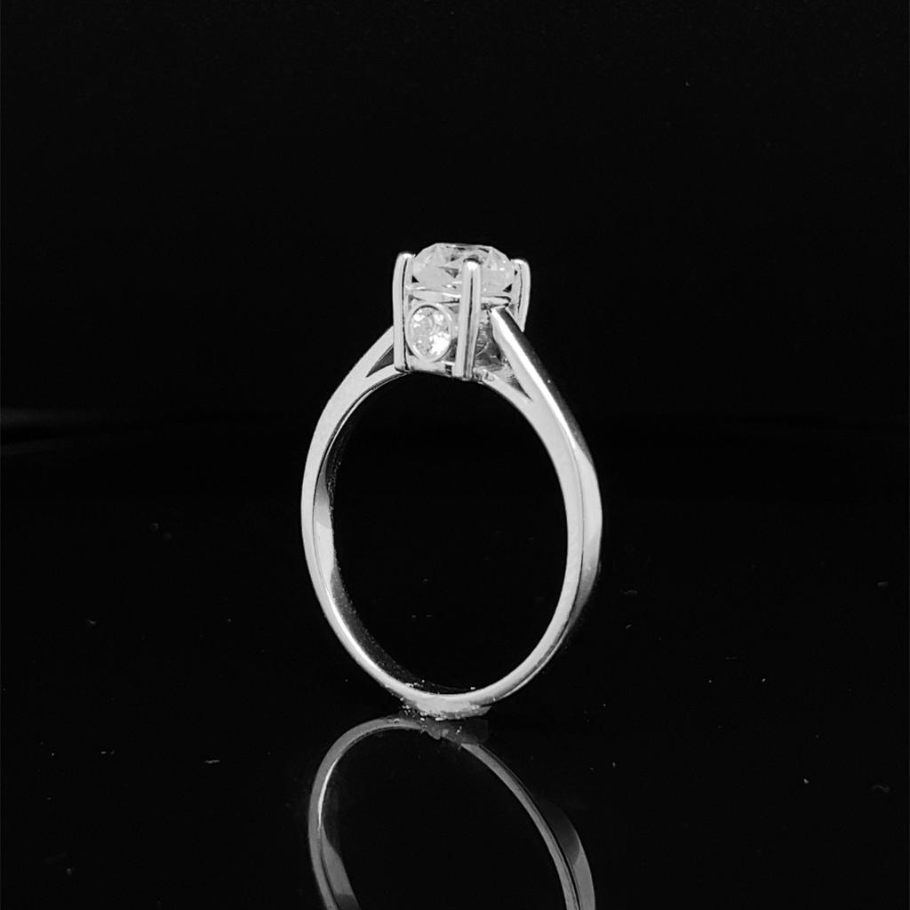 1.10ctw Diamond Solitaire Ring in 14kt White/Yellow Gold - Pristine J LLC