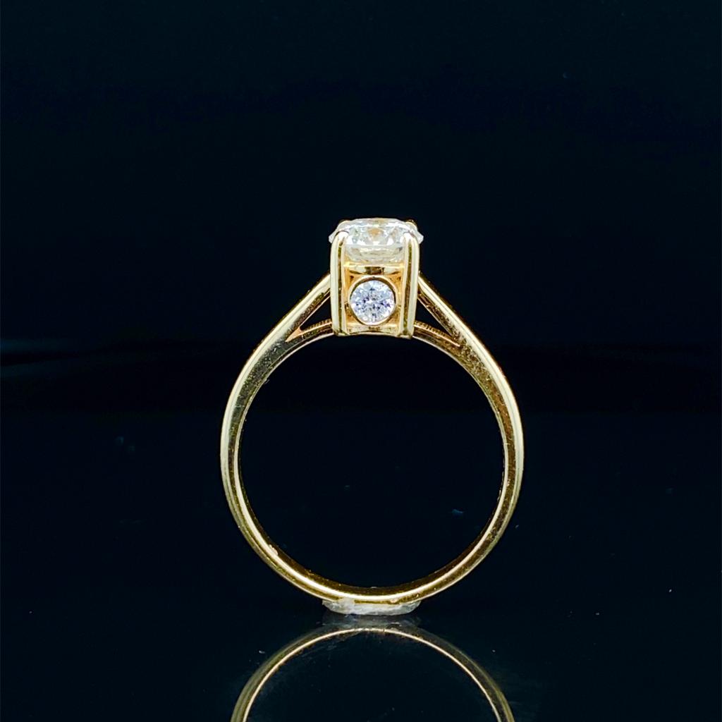 1.10ctw Diamond Solitaire Ring in 14kt White/Yellow Gold - Pristine J LLC