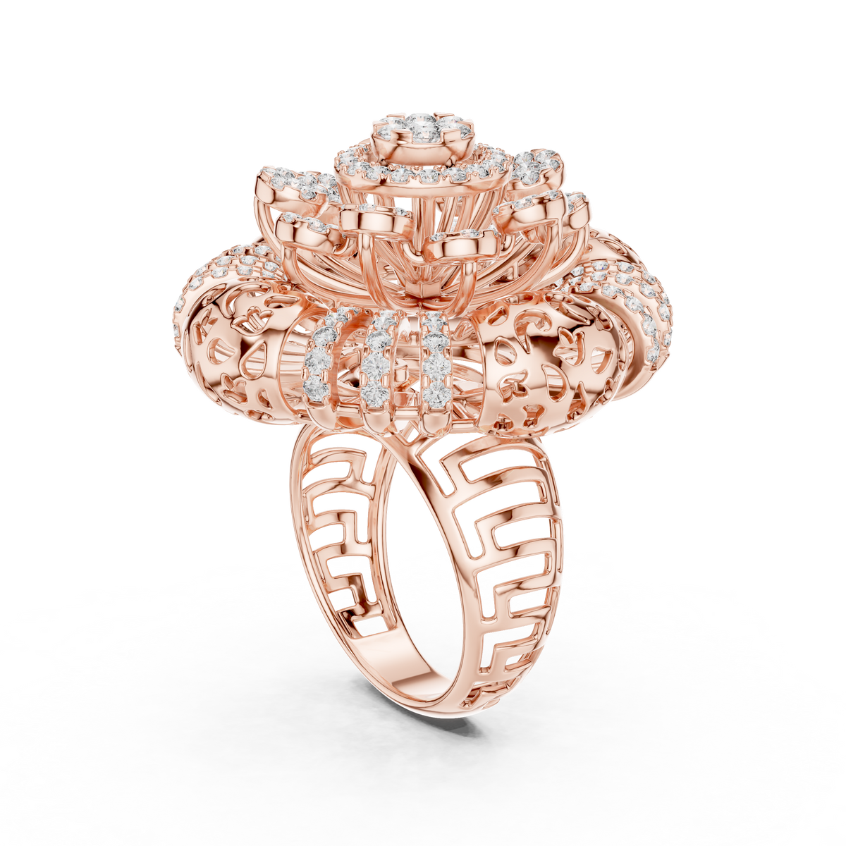 14K Gold 2.00 CTW Lab-Grown Diamond Cluster Dome Ring
