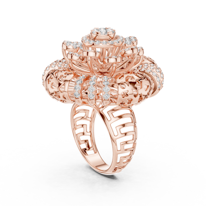 14K Gold 2.00 CTW Lab-Grown Diamond Cluster Dome Ring