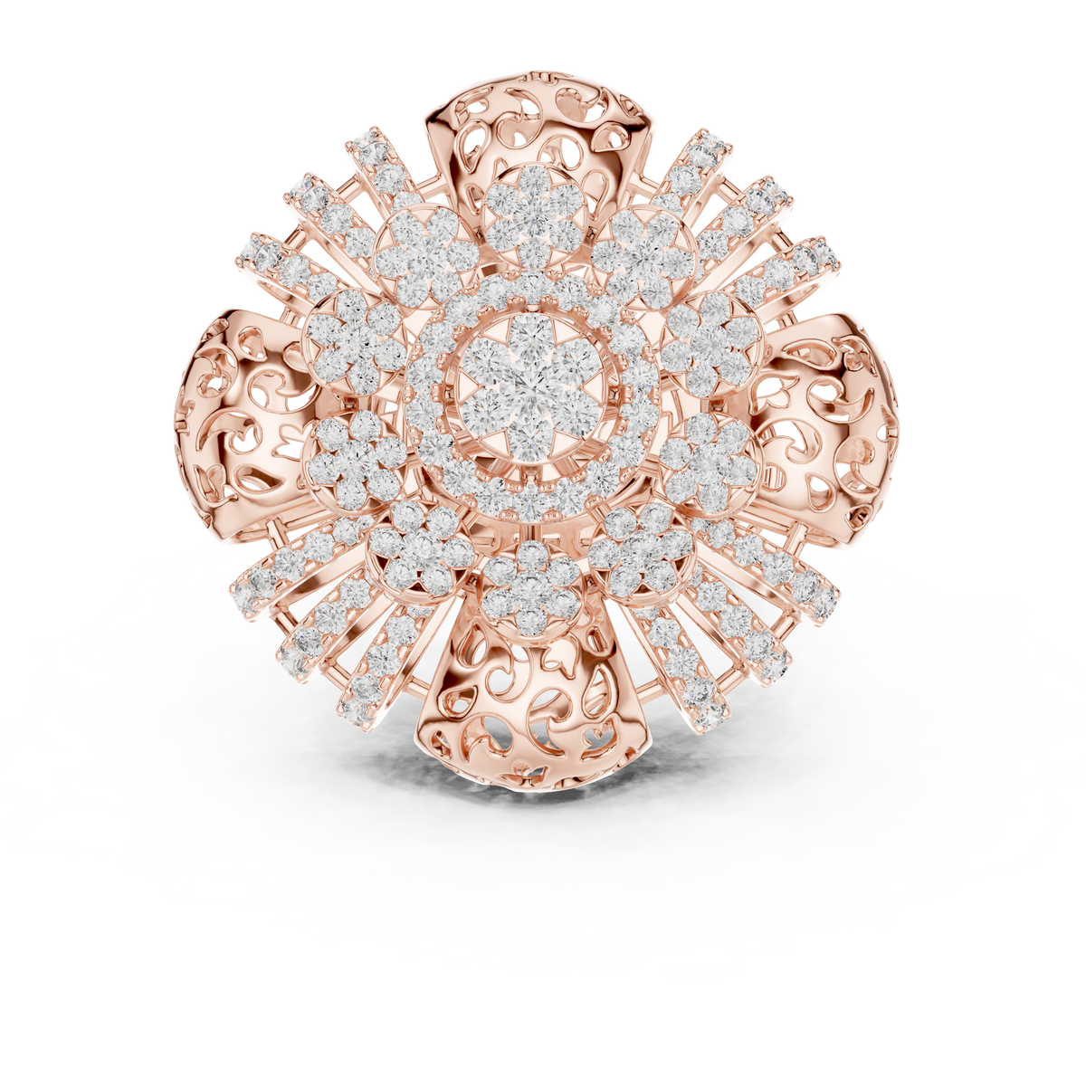 14K Gold 2.00 CTW Lab-Grown Diamond Cluster Dome Ring