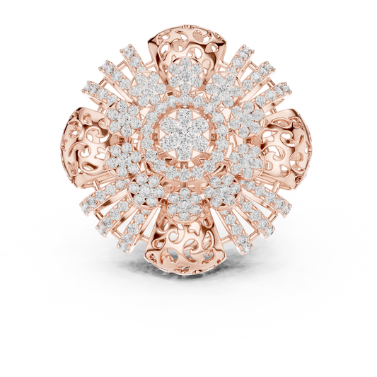 14K Gold 2.00 CTW Lab-Grown Diamond Cluster Dome Ring