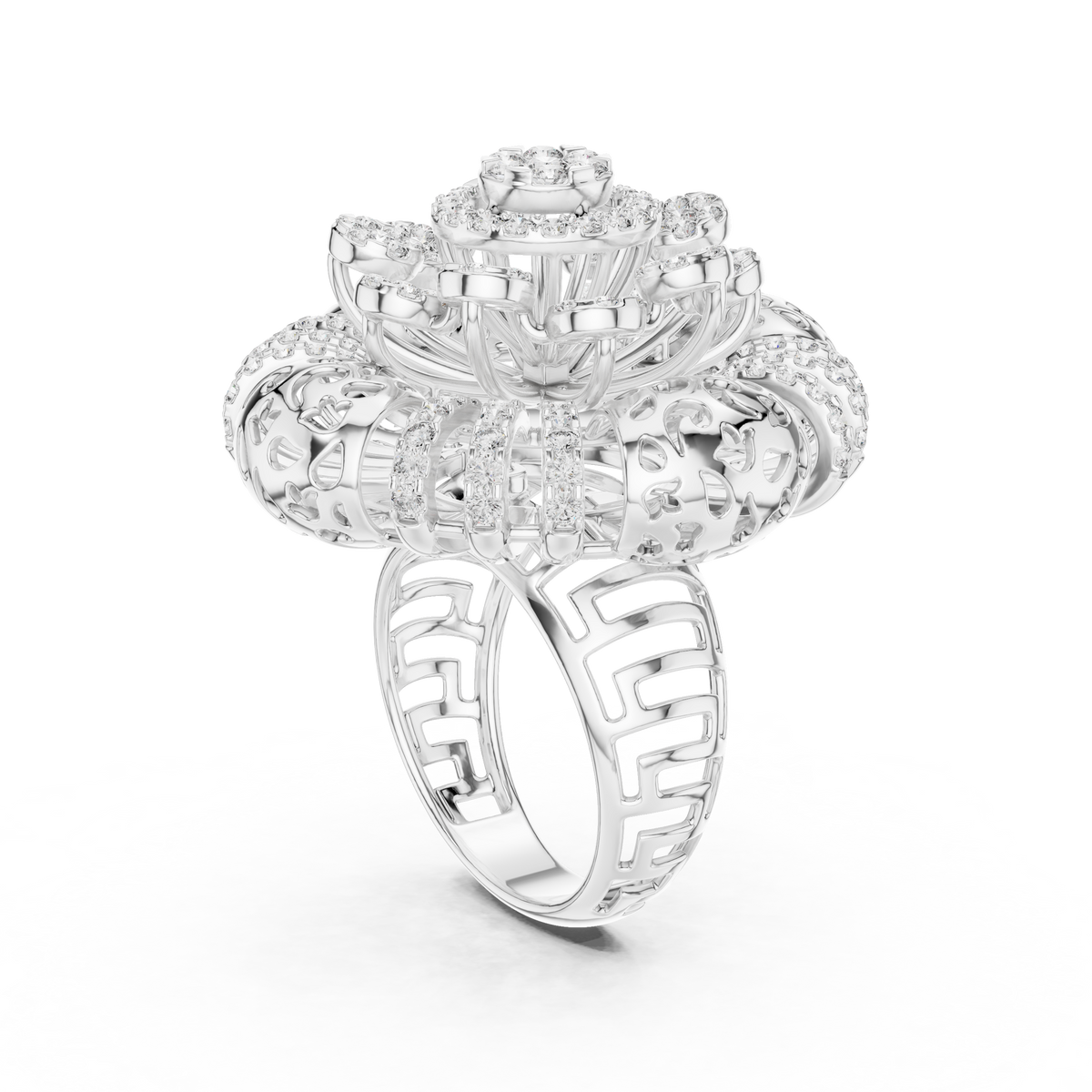 14K Gold 2.00 CTW Lab-Grown Diamond Cluster Dome Ring