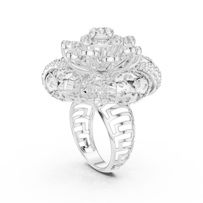 14K Gold 2.00 CTW Lab-Grown Diamond Cluster Dome Ring