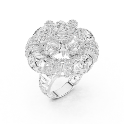 14K Gold 2.00 CTW Lab-Grown Diamond Cluster Dome Ring